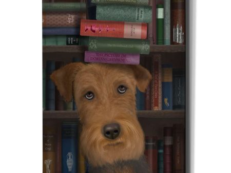 Airedale and Books,  by Fab Funky, Giclee Canvas Wall Art Online now